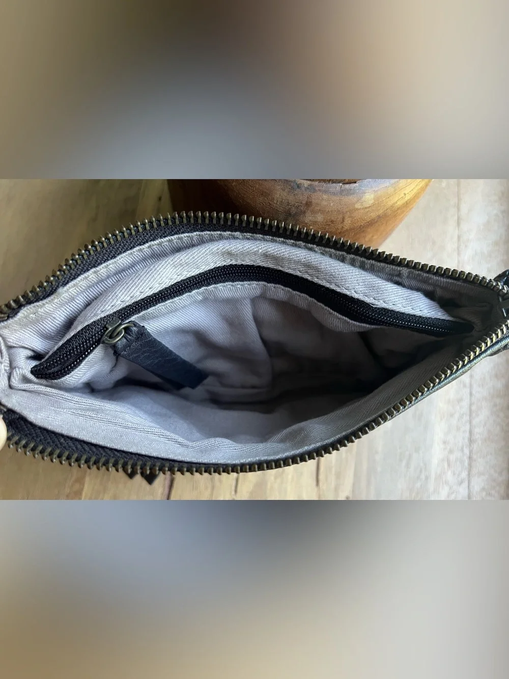 DAY & Mood  Anthropologie Anni Clutch Leather Wristlet Black